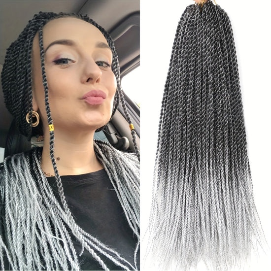 14 18 22 Inch Senegalese Twist Crochet Braiding Hair Extensions Black Brown Grey Purple Blonde Ombre Synthetic Braiding Hair For Women Halloween Christmas